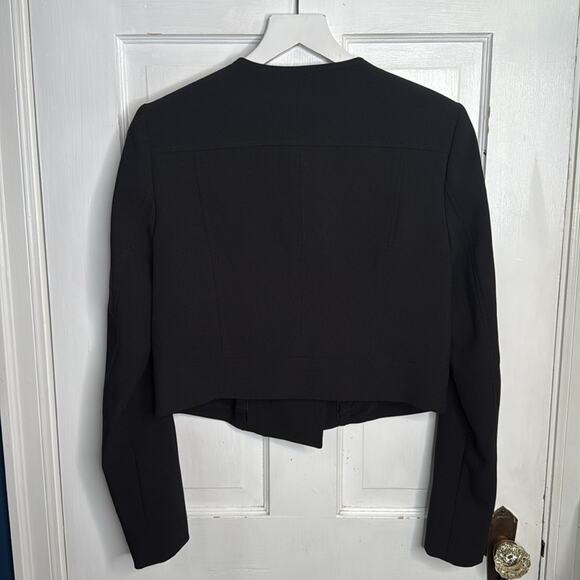 WHBM Black Double-Breasted Crop Blazer Jacket W-1001 Size 6 - Picture 5 of 9